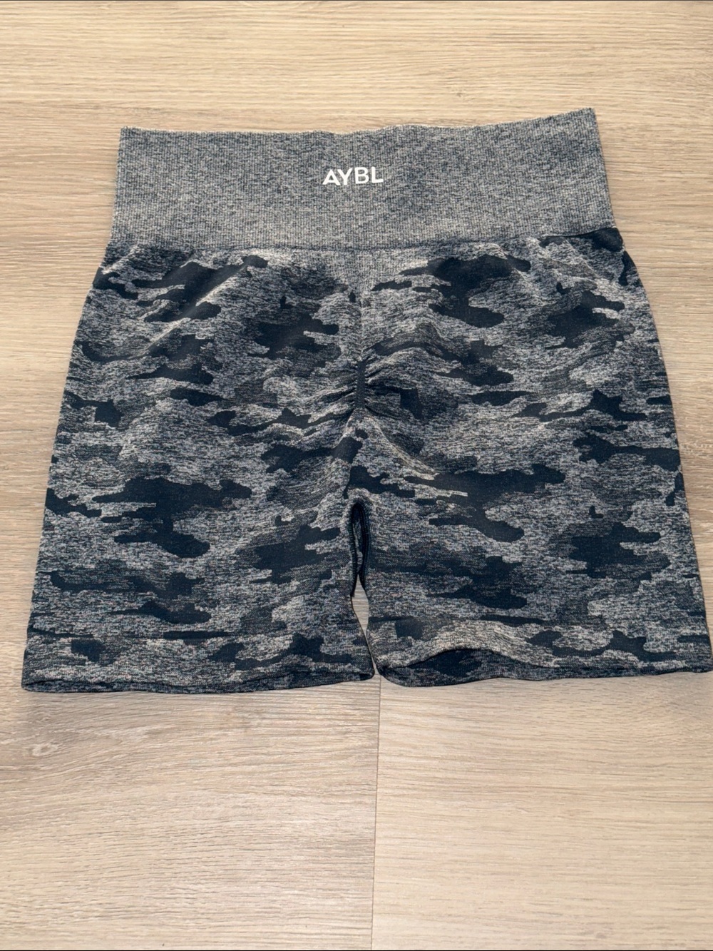 AYBL blue Camo High-Rise Seamless Bike Shorts